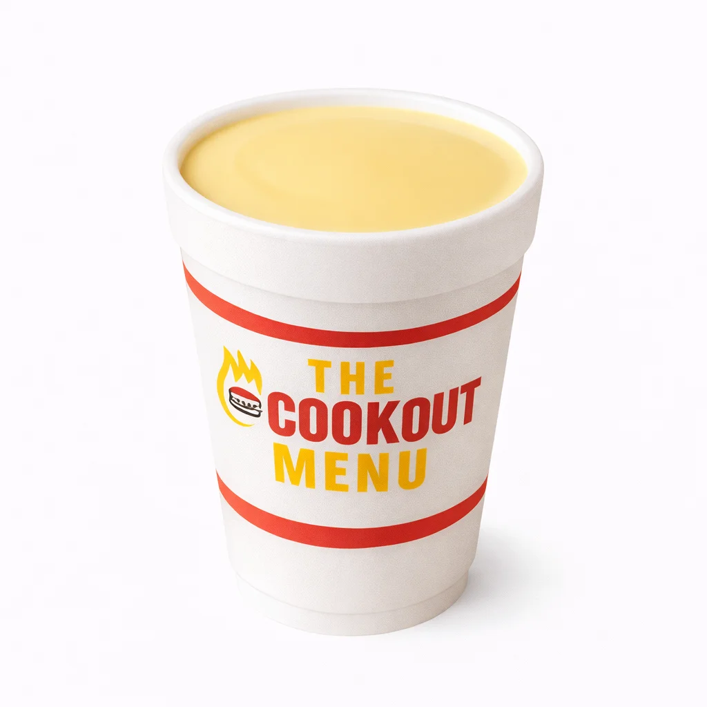 Cookout Peach Cobbler milkshake with creamy vanilla ice cream and peach cobbler flavor