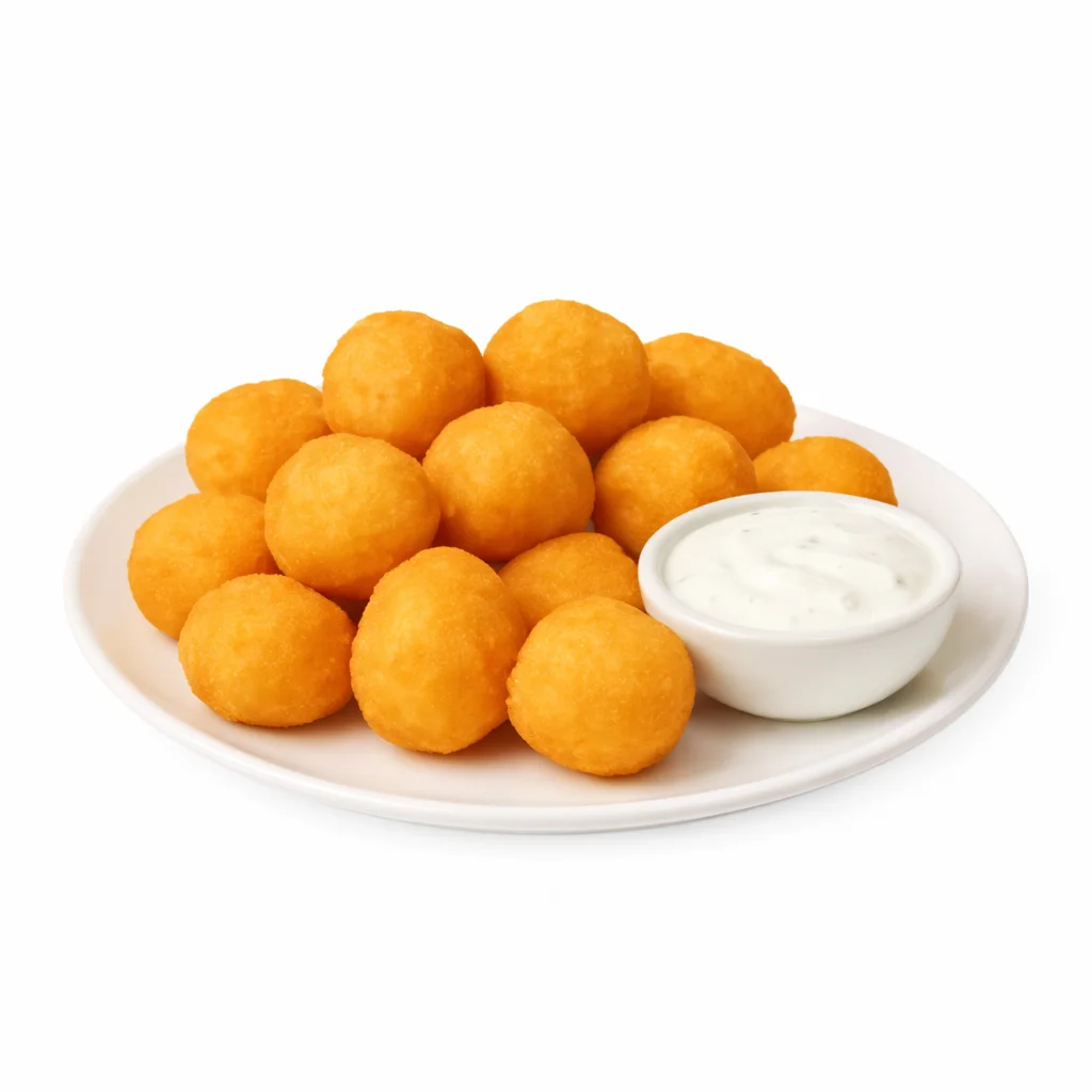 Cookout breaded white cheddar cheese bites as a side