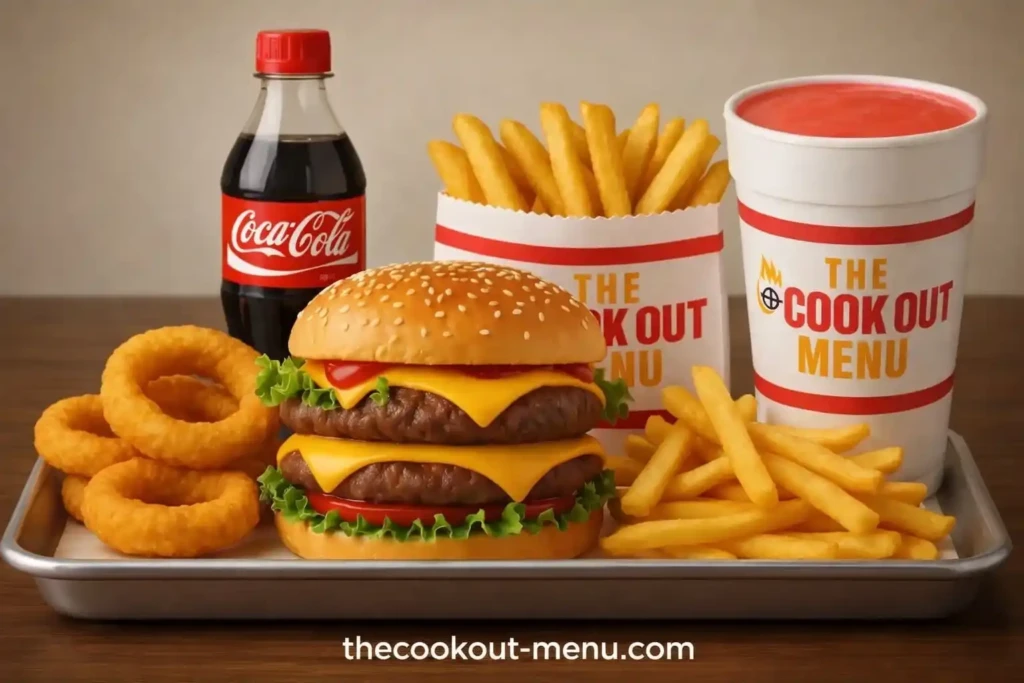 Cookout Tray menu with updated prices for Regular and Jr Tray