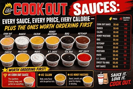 Cookout Sauces menu_