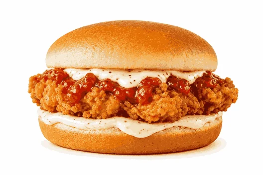 Cookout Spicy Chicken Sandwich with crispy, seasoned chicken served on a fresh bun