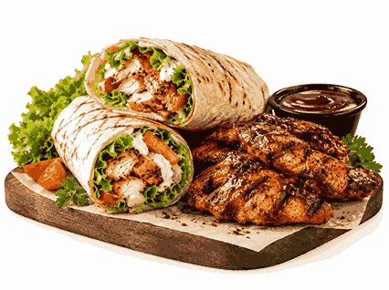 Cookout Chicken Wraps and BBQ with grilled chicken, smoky barbecue flavor, and fresh wrap options from the Cookout menu.